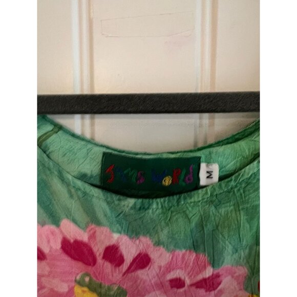 Vintage Jams World‎ Garden Abstract Floral Print Dress Sz Medium - Picture 2 of 3